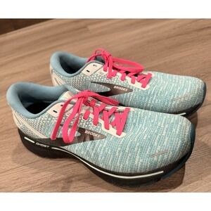 Brooks Ghost 14 Womens 9.5 Sneakers Blue Pink Running Walking Gym Trainer Shoes